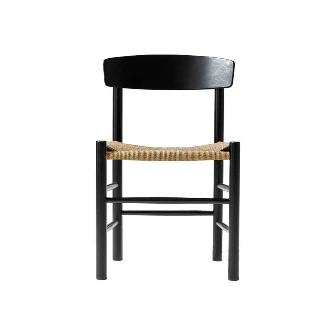Fredericia Furniture J39 chair Black lacquered oak-braided natural – image 1