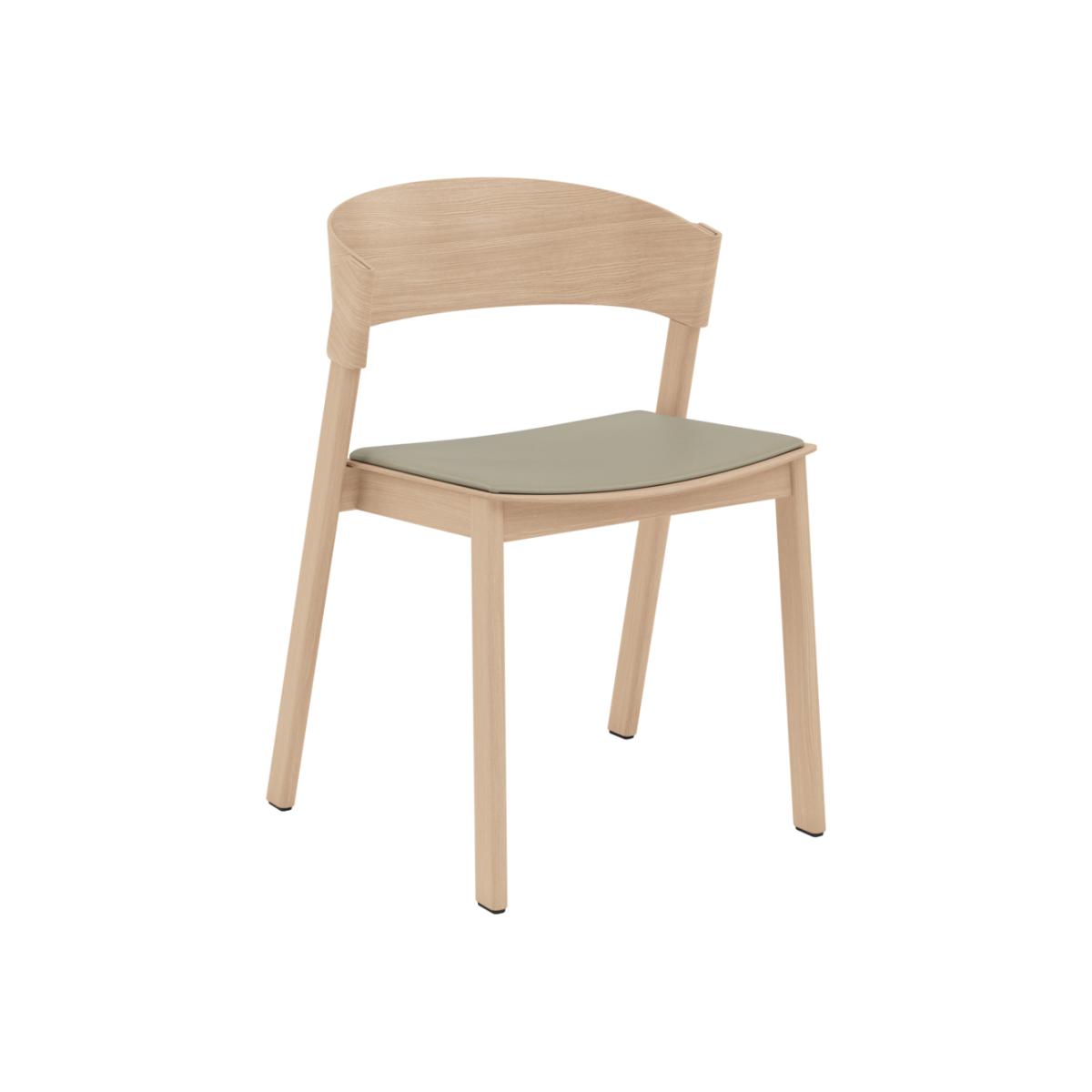 Muuto Cover Side Chair leather Refine leather stone-Oak