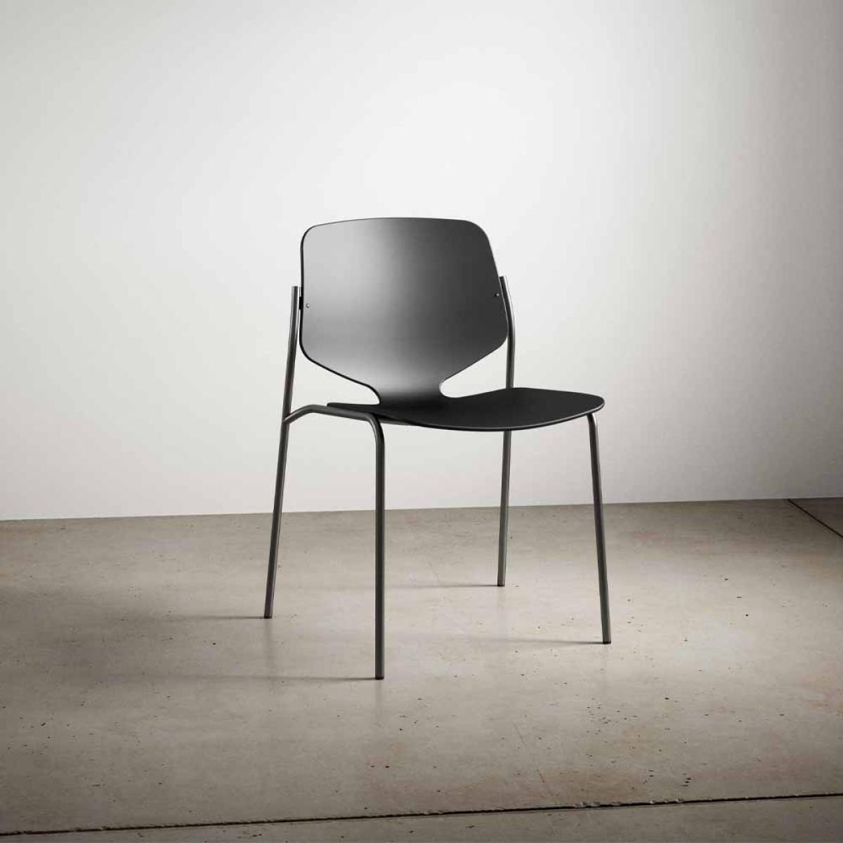 Mater Nova Sea chair Black. black steel stand – image 4