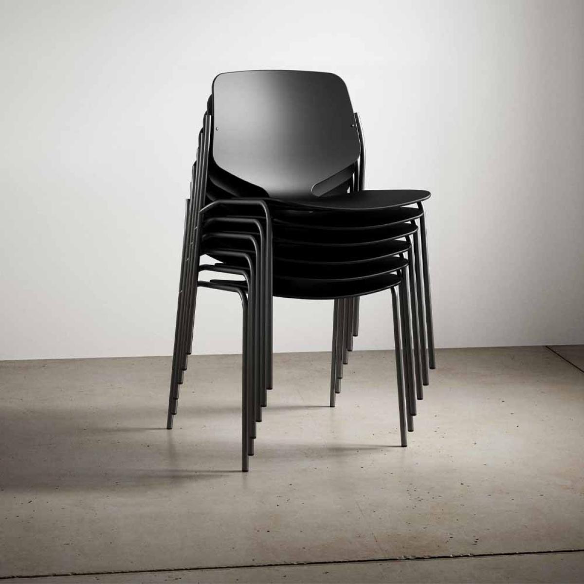 Mater Nova Sea chair Black. black steel stand – image 5