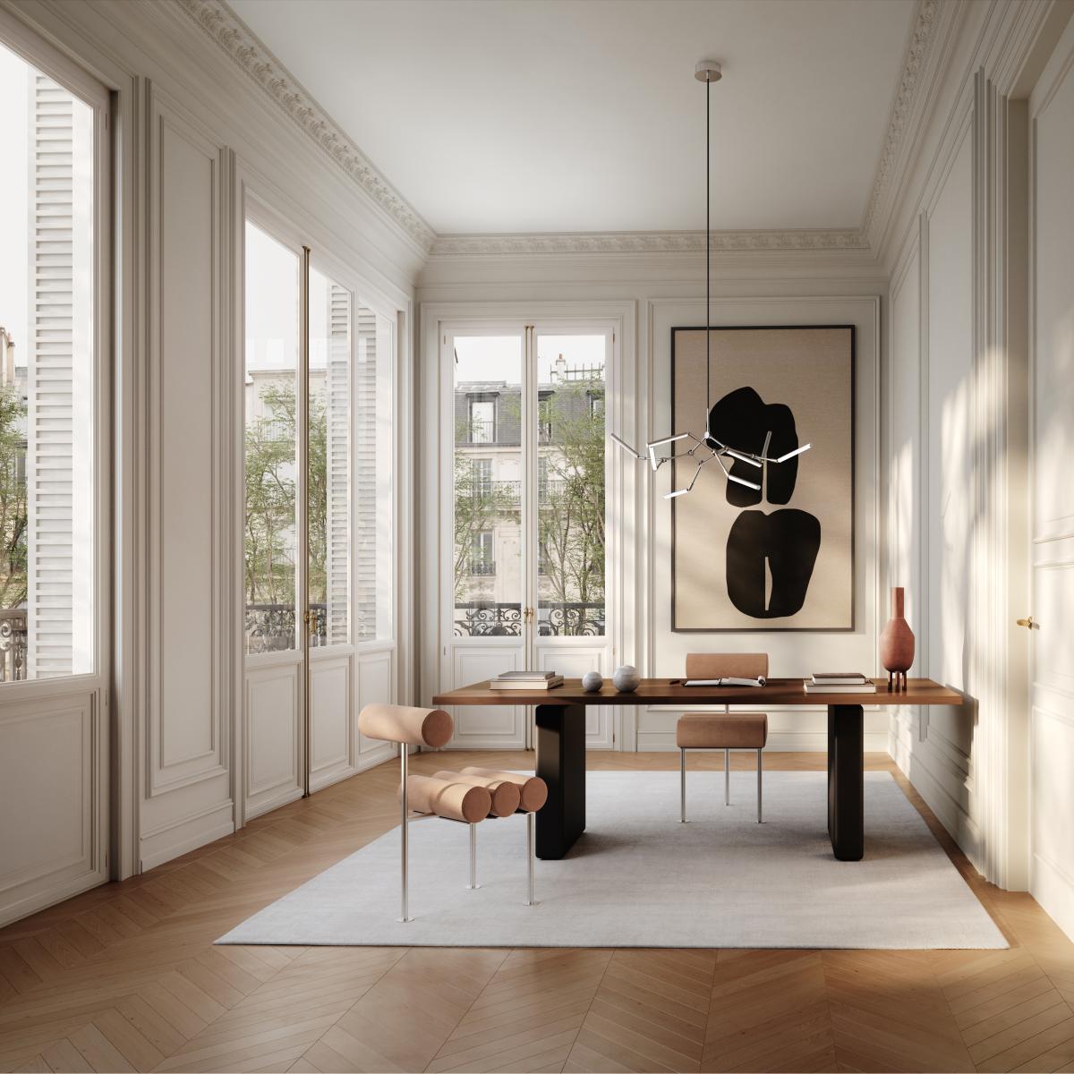 101 Copenhagen Hiro dining chair Stainless steel-nubuck – image 3