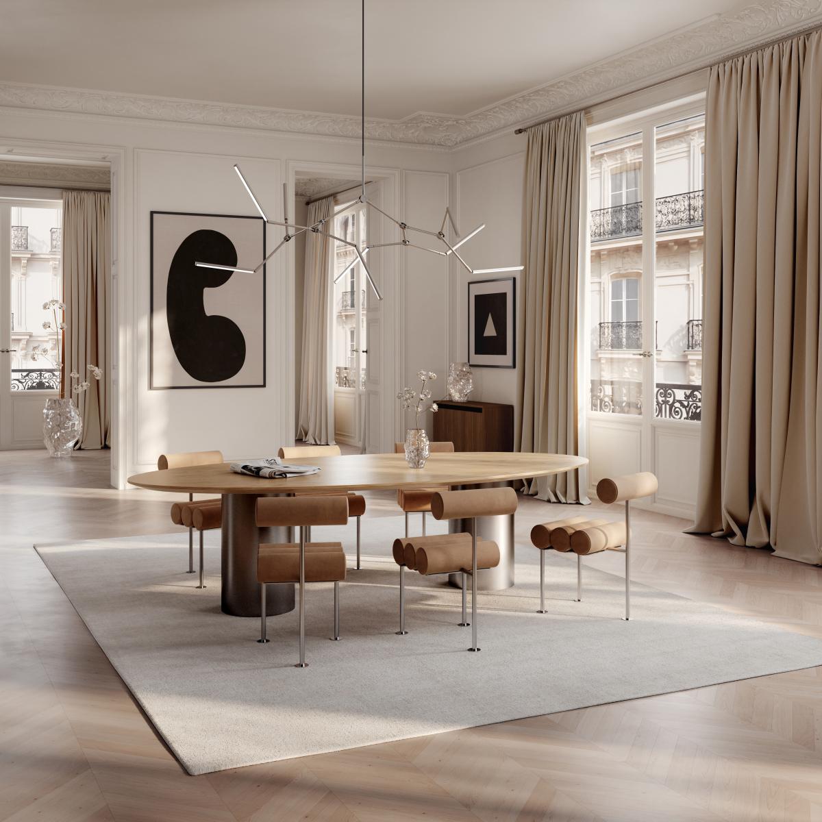 101 Copenhagen Hiro dining chair Stainless steel-nubuck – image 4