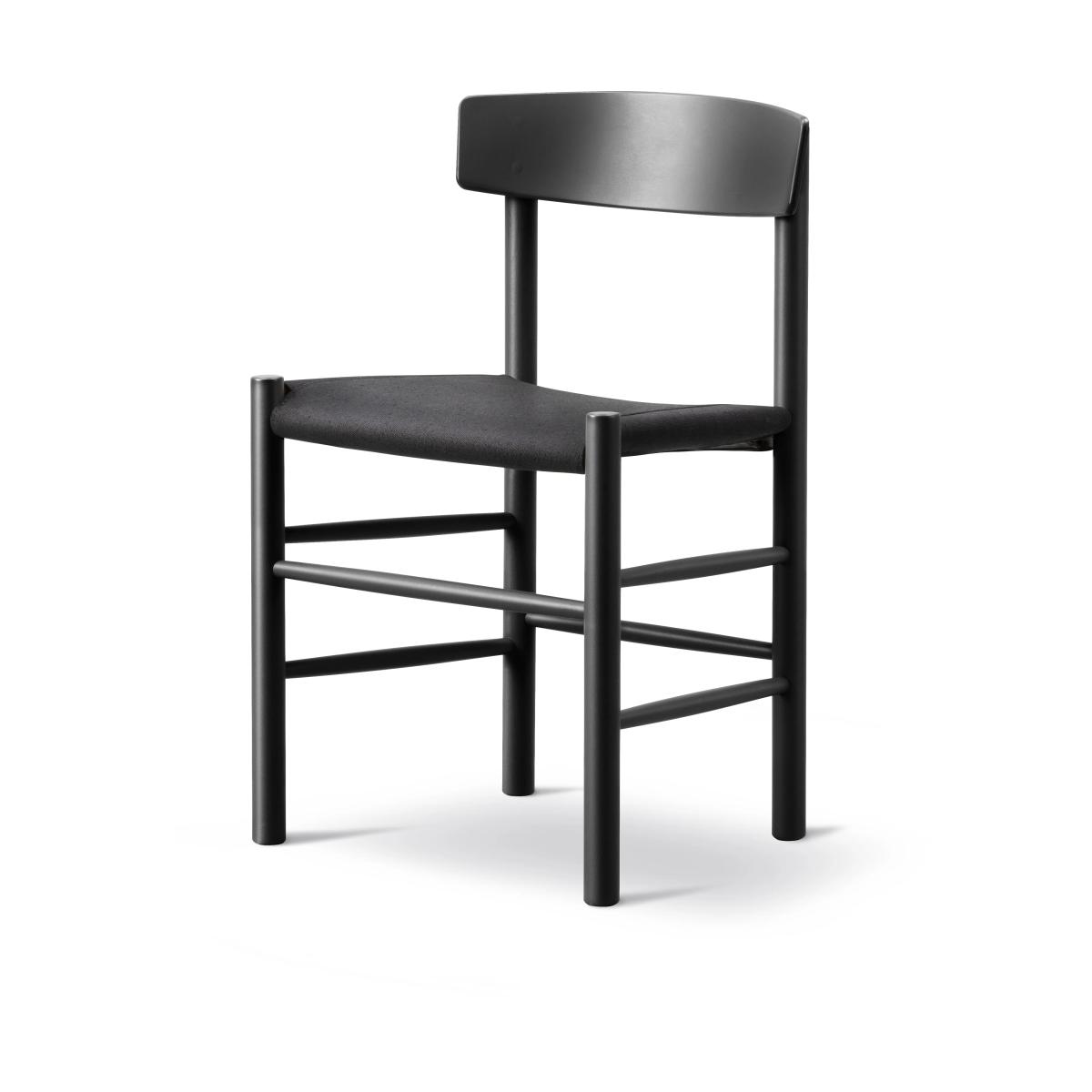 Fredericia Furniture J39 chair Black lacquered oak-black canvas – image 3