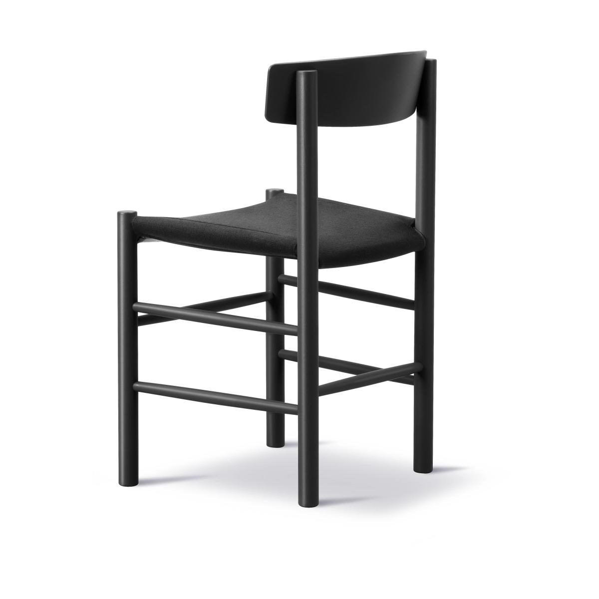 Fredericia Furniture J39 chair Black lacquered oak-black canvas – image 4
