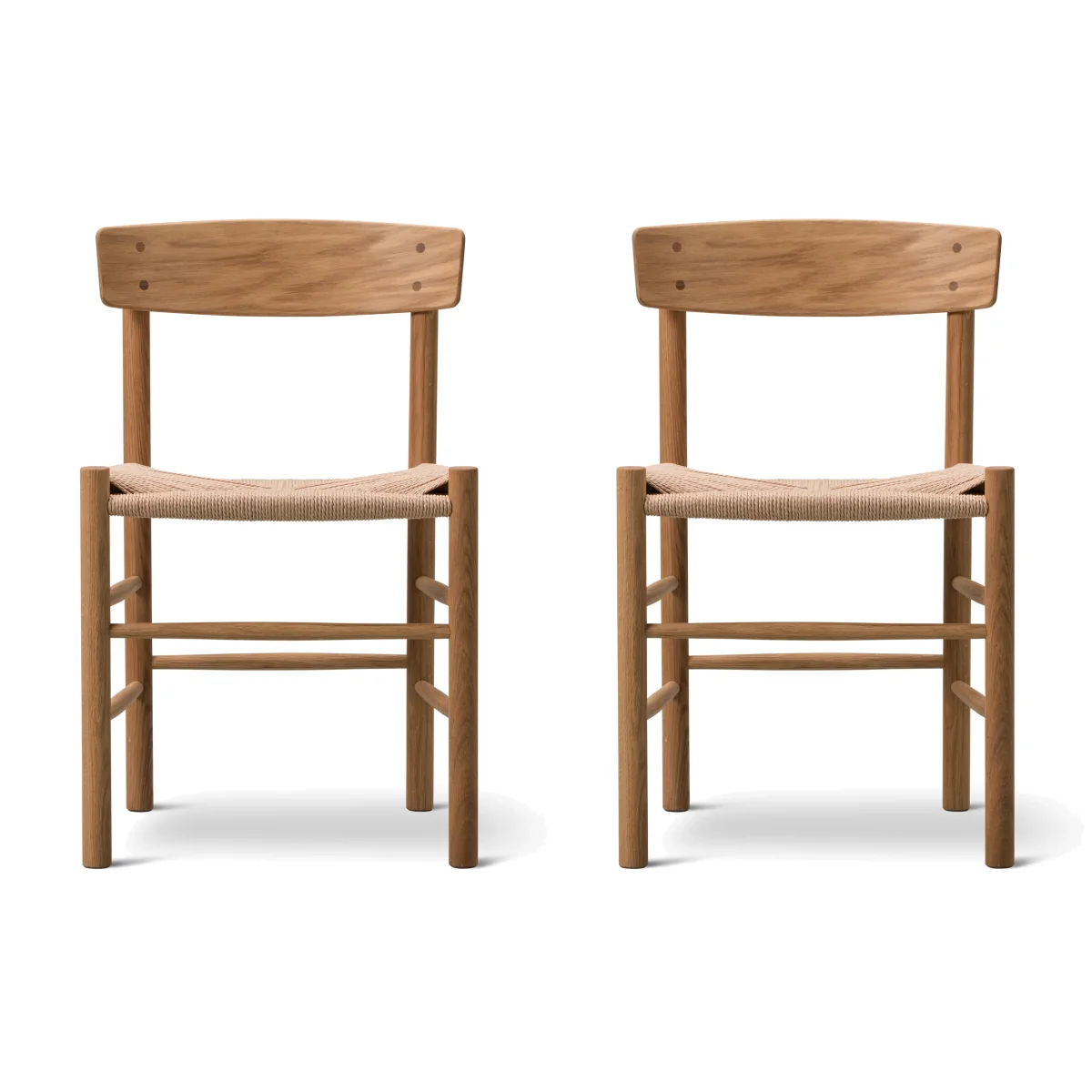 Fredericia Furniture J39 chair Oiled oak–woven natural 2-pack – image 1