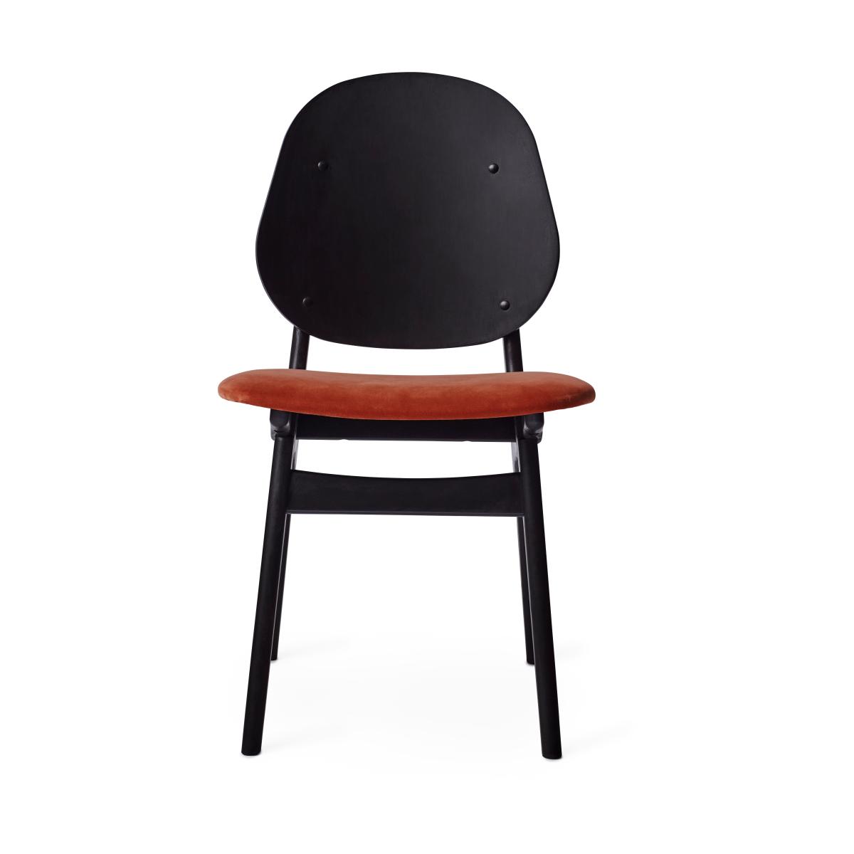 Warm Nordic Noble chair Fabric brick red black lacquered beech structure – image 2