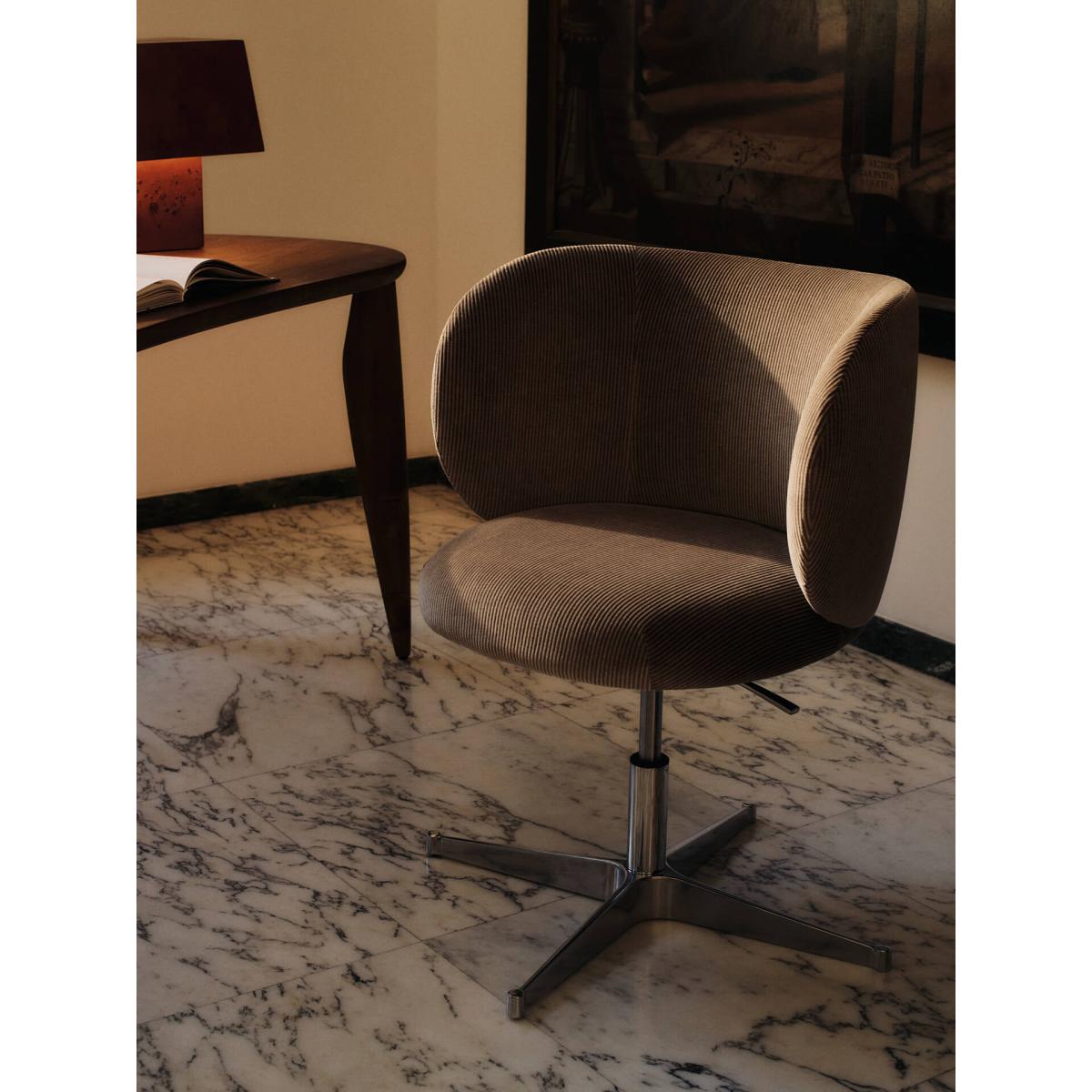 Ferm Living Rico dining chair on castors Devoré Velvet Flint Grey – image 4