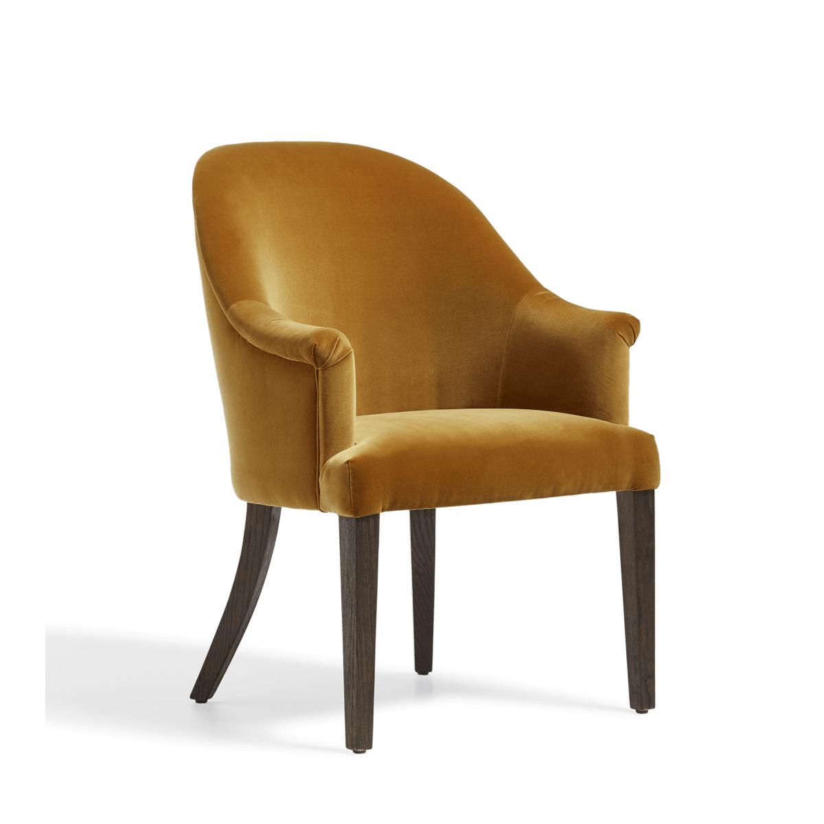 OKA, Brantwood Velvet Dining Chair - Camel, Dining Chairs, Velvet, Plain – image 3