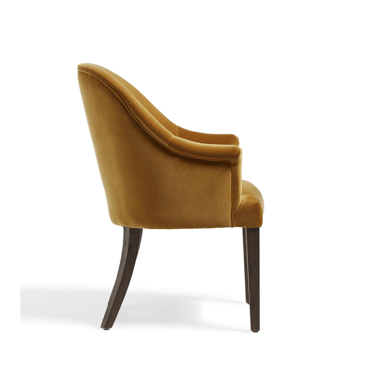 OKA, Brantwood Velvet Dining Chair - Camel, Dining Chairs, Velvet, Plain – image 4