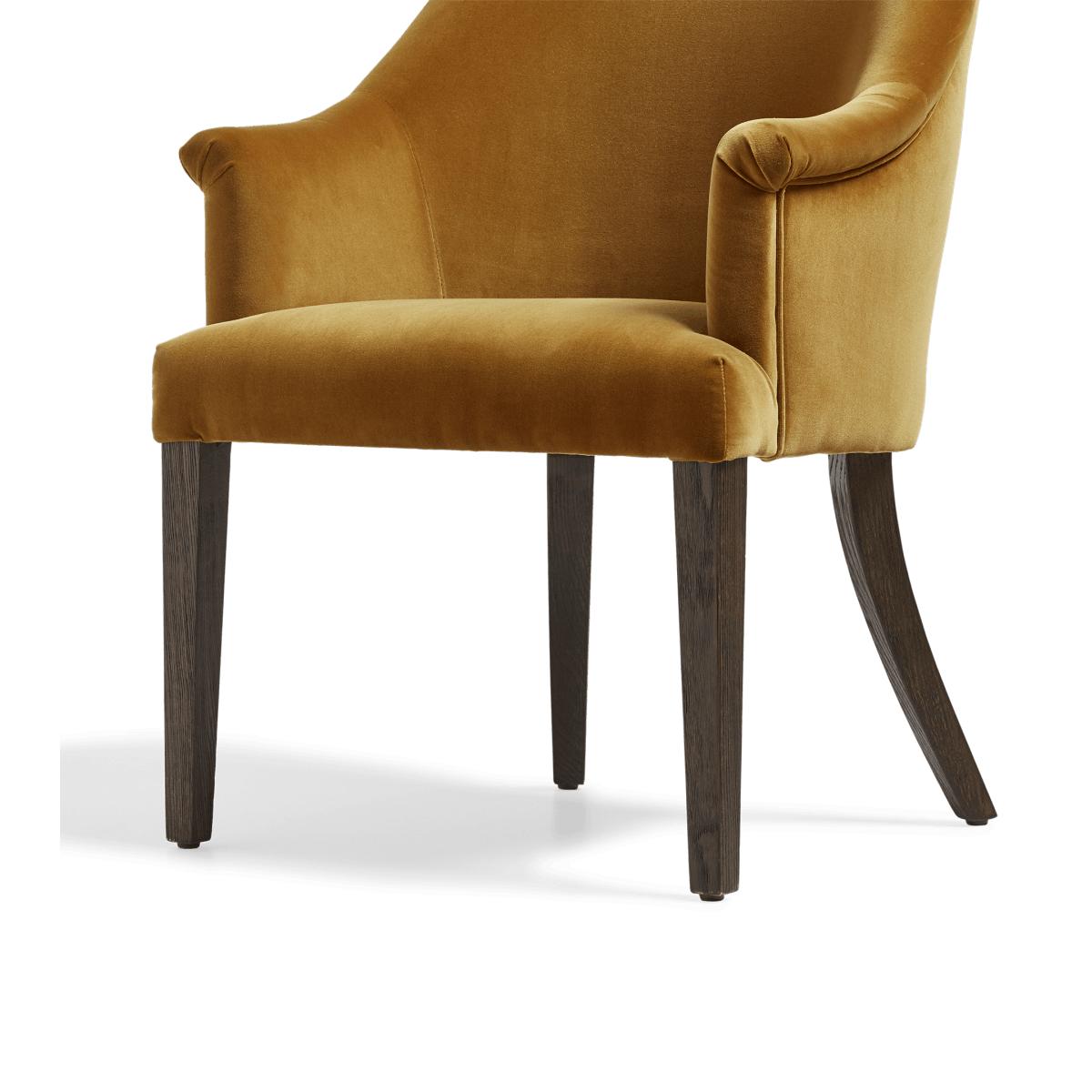 OKA, Brantwood Velvet Dining Chair - Camel, Dining Chairs, Velvet, Plain – image 6