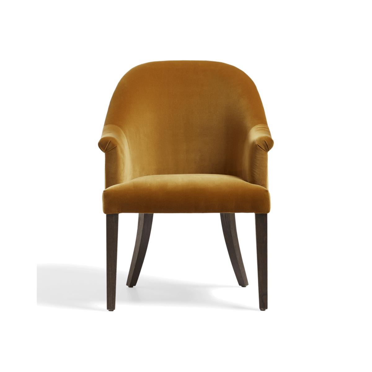 OKA, Brantwood Velvet Dining Chair - Camel, Dining Chairs, Velvet, Plain – image 1