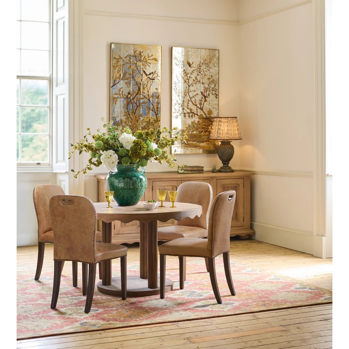 OKA, Stafford Leather Dining Chair - Aged Tobacco - Set of Four, BAO Bundle – image 2