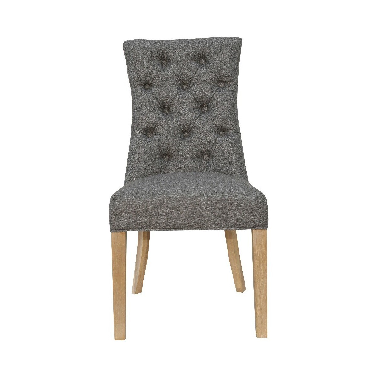 Brittany Dark Grey Curved Button Back Chairs - Dark Grey, 2 Chairs – image 2