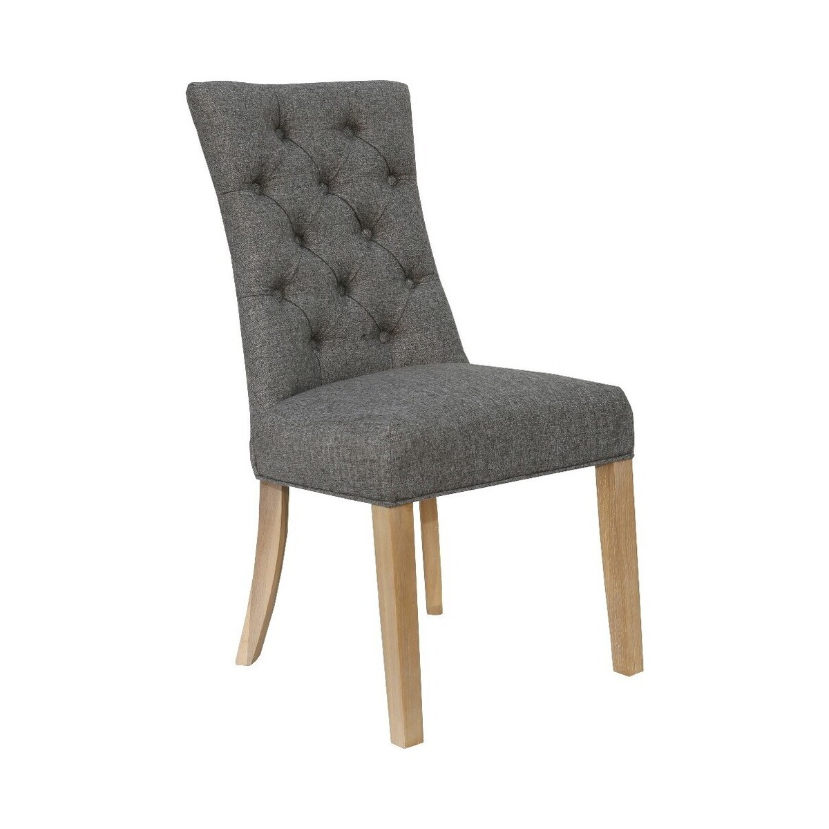Brittany Dark Grey Curved Button Back Chairs - Dark Grey, 2 Chairs – image 1