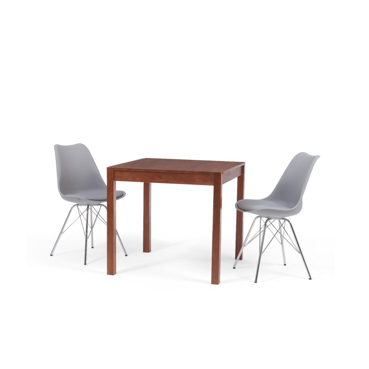 Oxford 80cm Solid Dark Oak Dining Table with Celine Chrome Leg Chairs – image 11