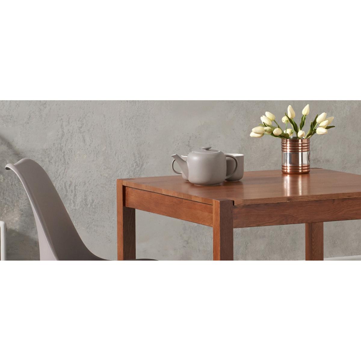 Oxford 80cm Solid Dark Oak Dining Table with Celine Chrome Leg Chairs – image 12