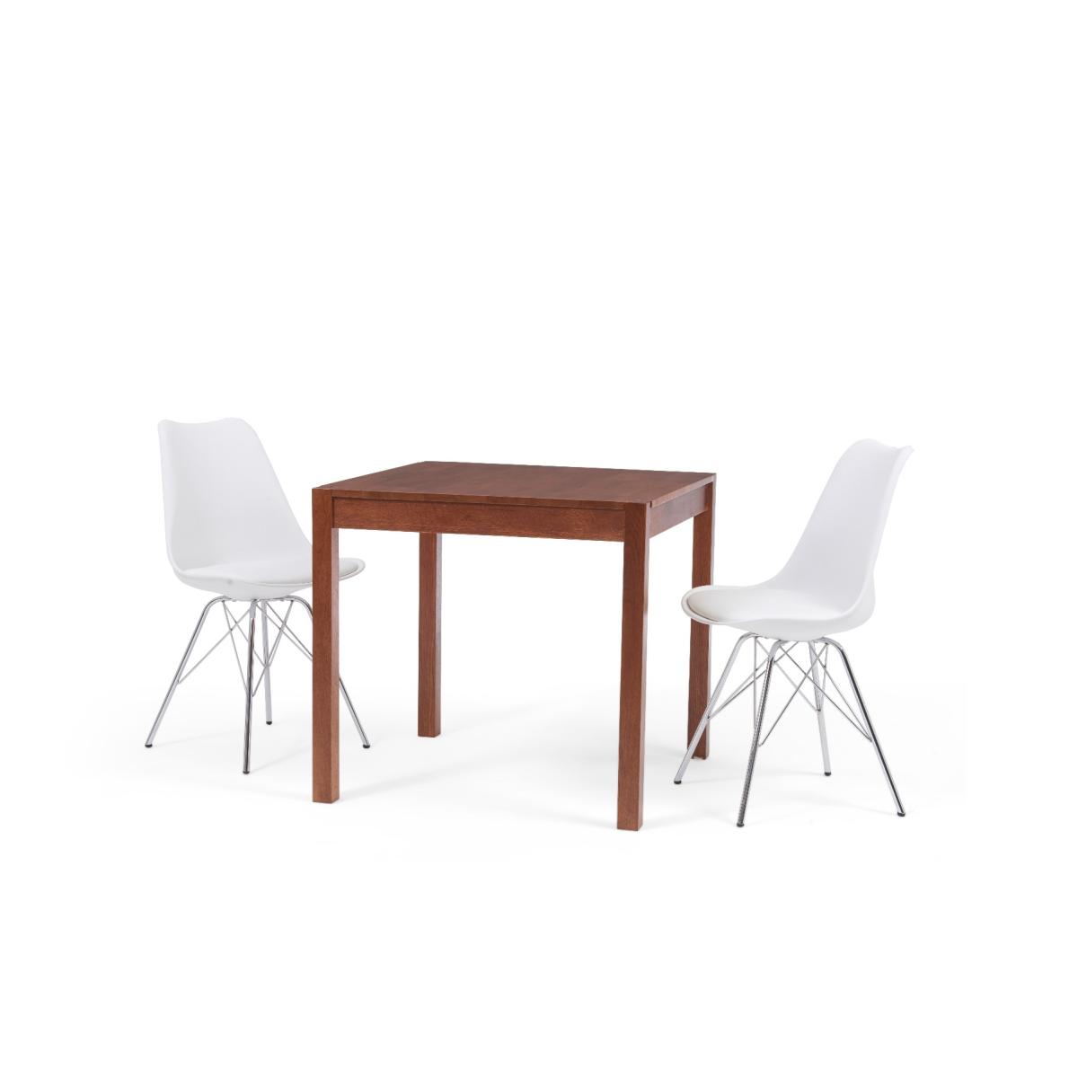 Oxford 80cm Solid Dark Oak Dining Table with Celine Chrome Leg Chairs – image 8