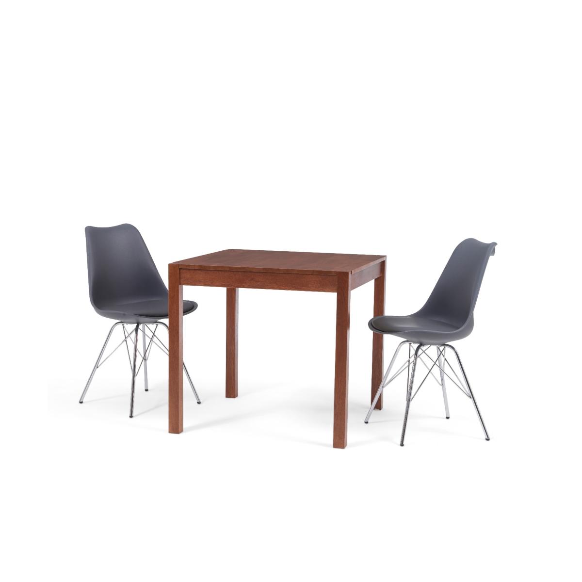 Oxford 80cm Solid Dark Oak Dining Table with Celine Chrome Leg Chairs – image 9