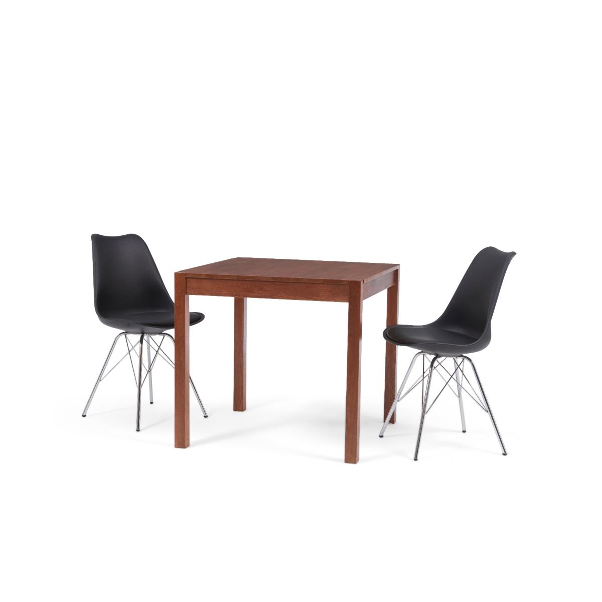 Oxford 80cm Solid Dark Oak Dining Table with Celine Chrome Leg Chairs – image 10