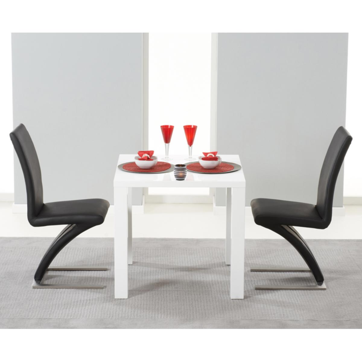 Atlanta 80cm White High Gloss Dining Table with Hampstead Z Chairs – image 3