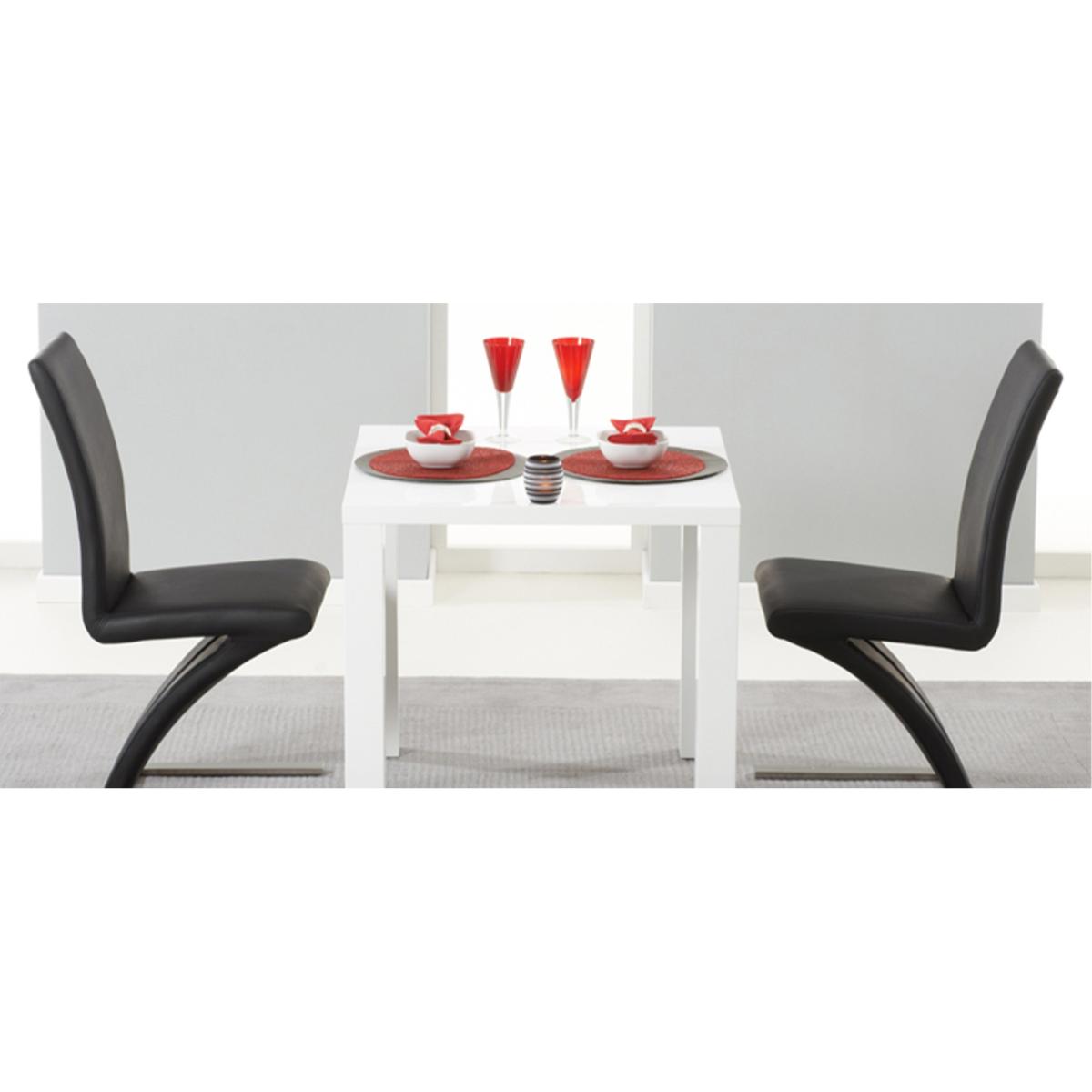 Atlanta 80cm White High Gloss Dining Table with Hampstead Z Chairs – image 9