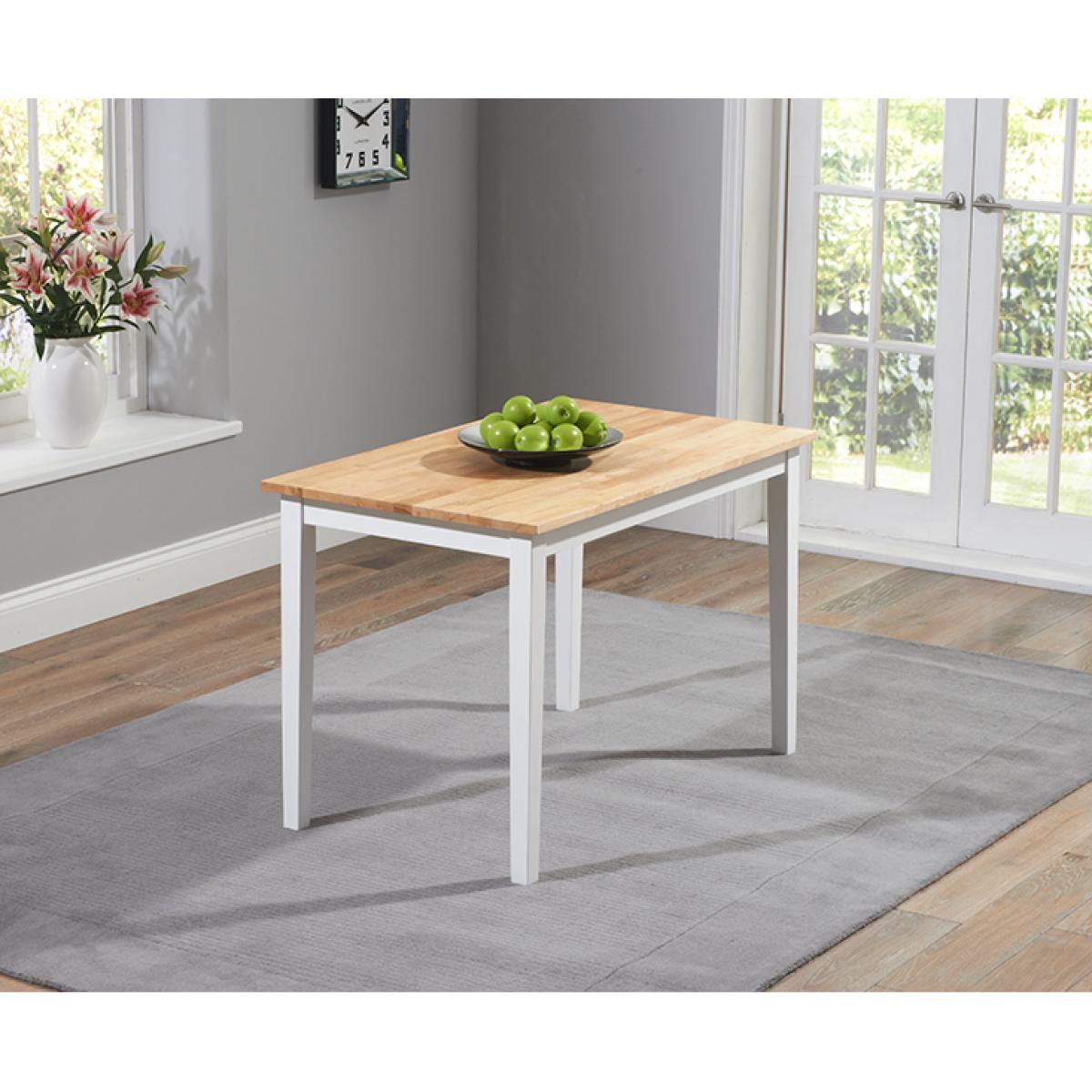Chiltern 114cm Oak and White Dining Set with Bench and Chairs - Oak and White, 2 Chairs – image 3