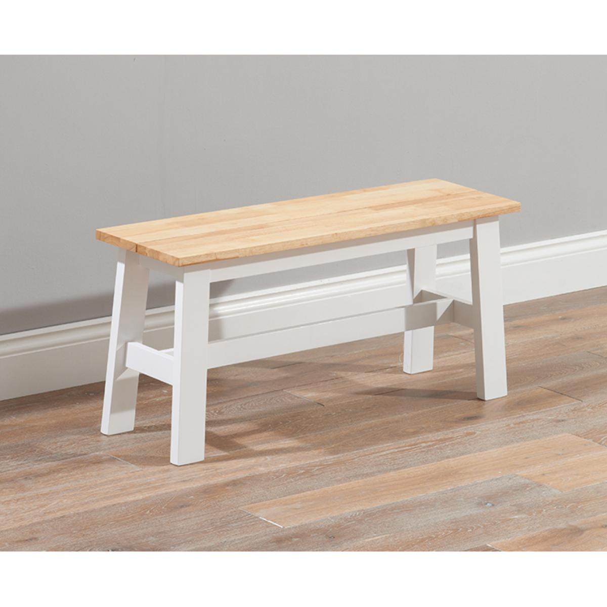 Chiltern 114cm Oak and White Dining Set with Bench and Chairs - Oak and White, 2 Chairs – image 6