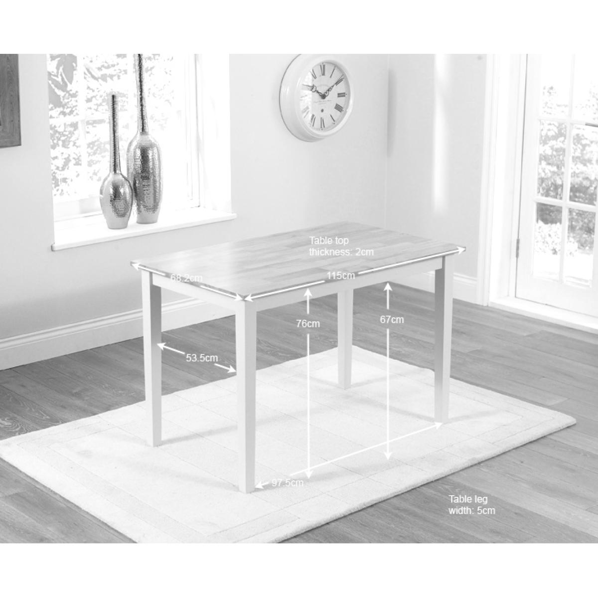 Chiltern 114cm Oak and White Dining Set with Bench and Chairs - Oak and White, 2 Chairs – image 7