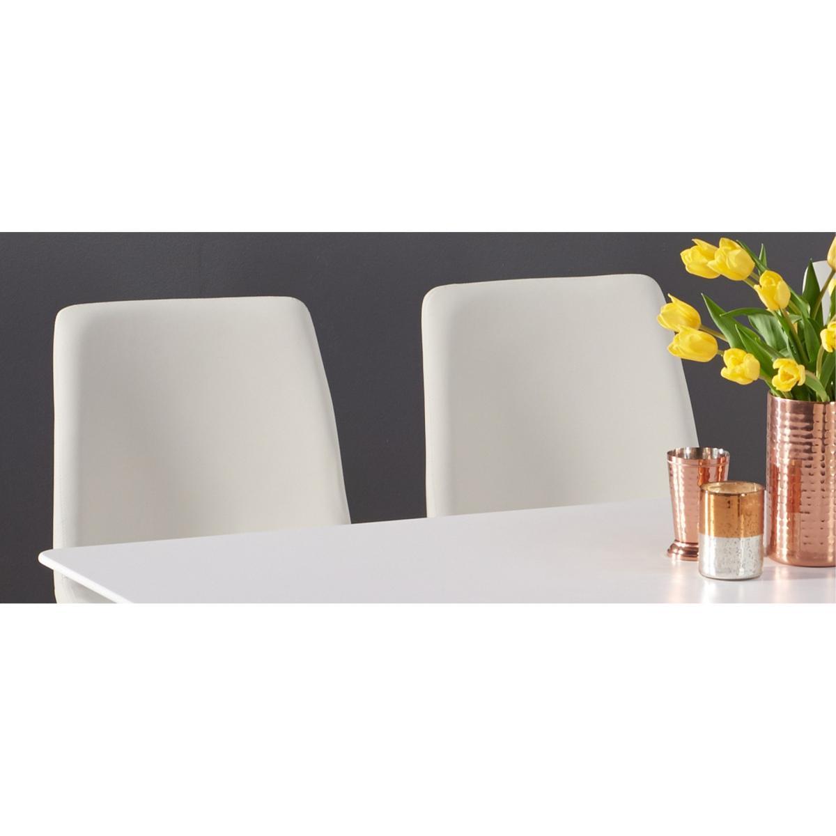 Malmo 180cm Matt White Table with Helsinki Faux Leather Wooden Leg Dining Chairs – image 11