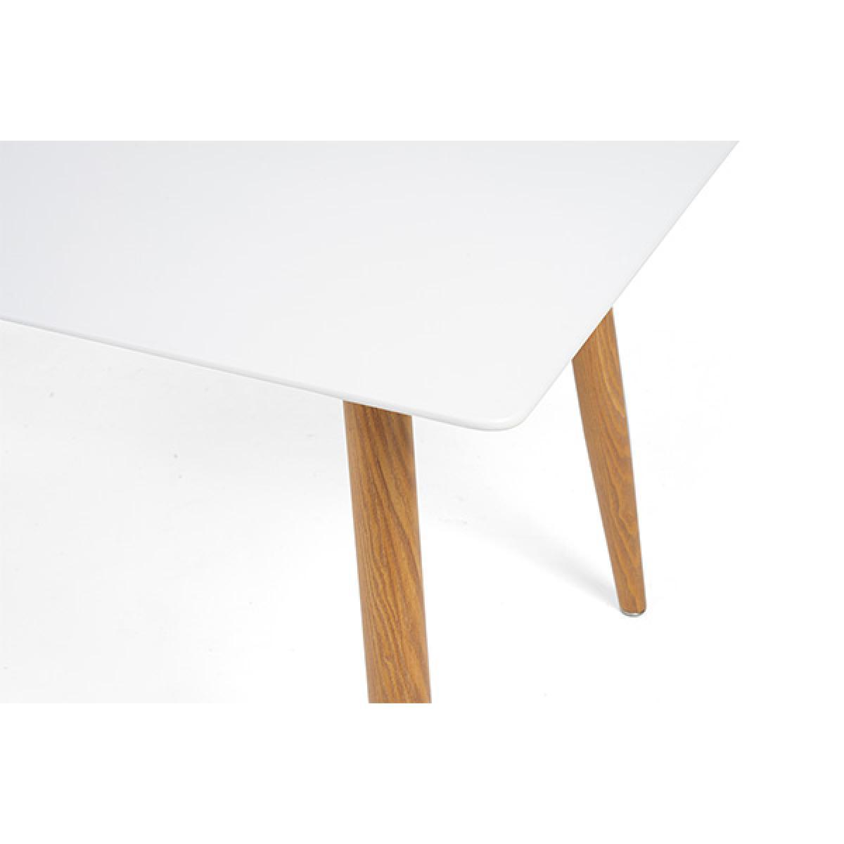 Malmo 180cm Matt White Table with Helsinki Faux Leather Wooden Leg Dining Chairs – image 13