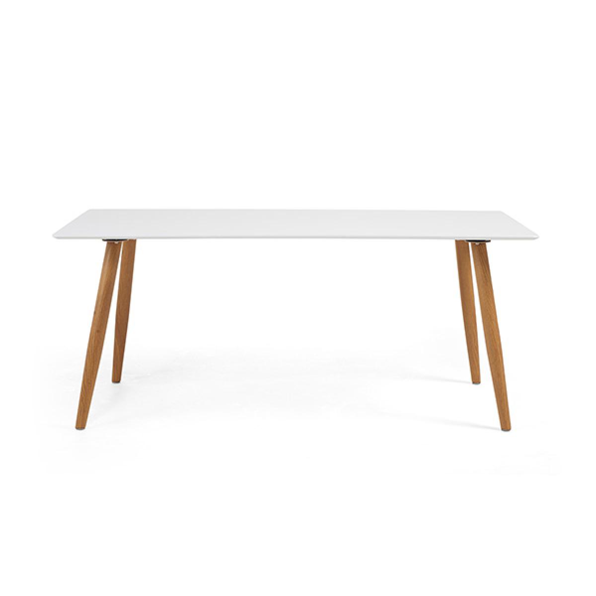 Malmo 180cm Matt White Table with Helsinki Faux Leather Wooden Leg Dining Chairs – image 10