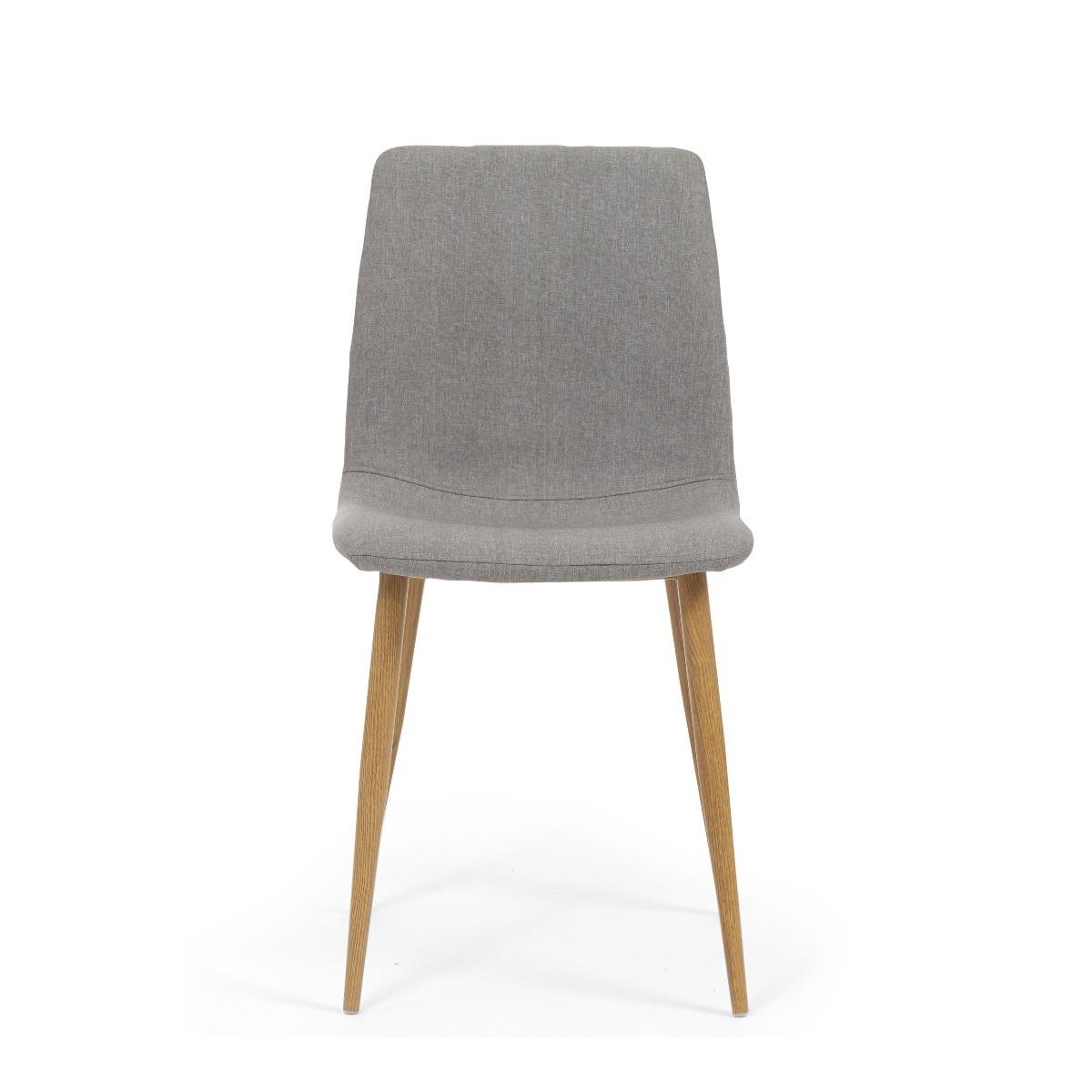 Helsinki Grey Wooden Leg Fabric Dining Chairs - Grey – image 2