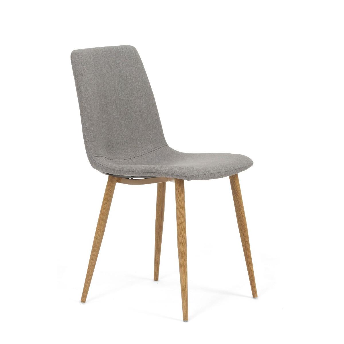 Helsinki Grey Wooden Leg Fabric Dining Chairs - Grey – image 3