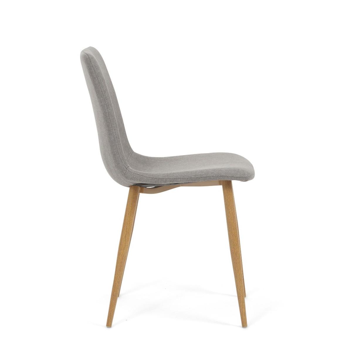 Helsinki Grey Wooden Leg Fabric Dining Chairs - Grey – image 5