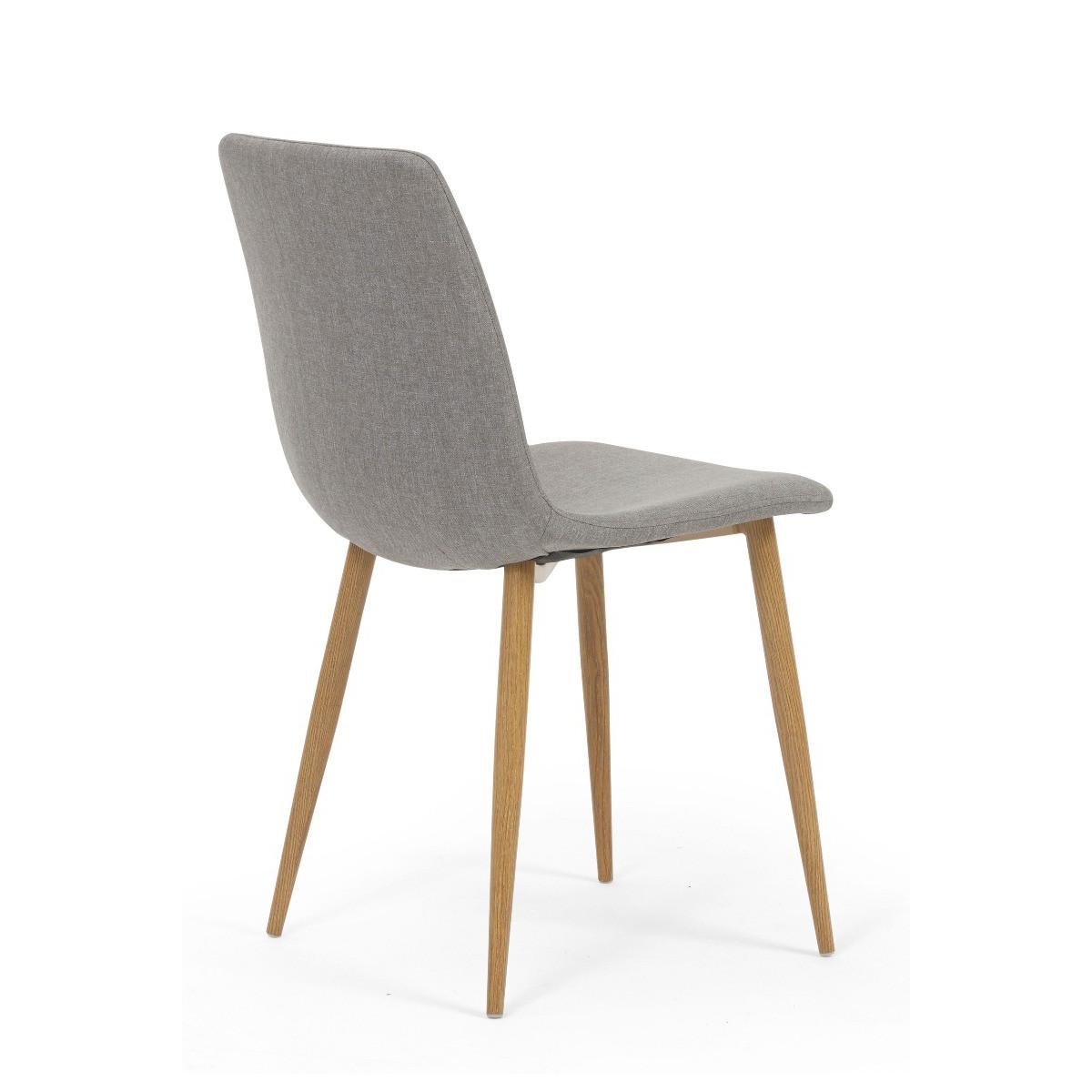 Helsinki Grey Wooden Leg Fabric Dining Chairs - Grey – image 7