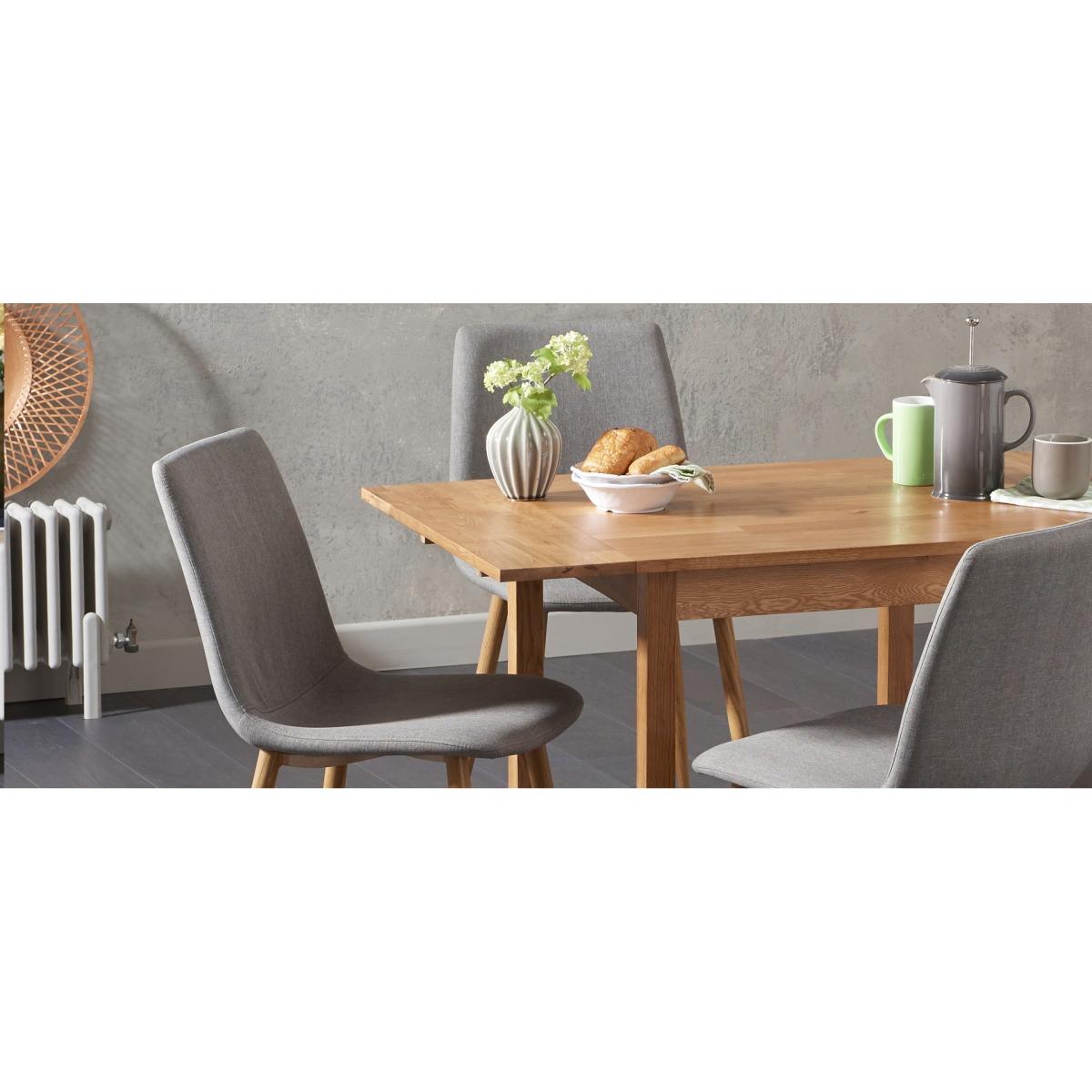 Helsinki Grey Wooden Leg Fabric Dining Chairs - Grey – image 8