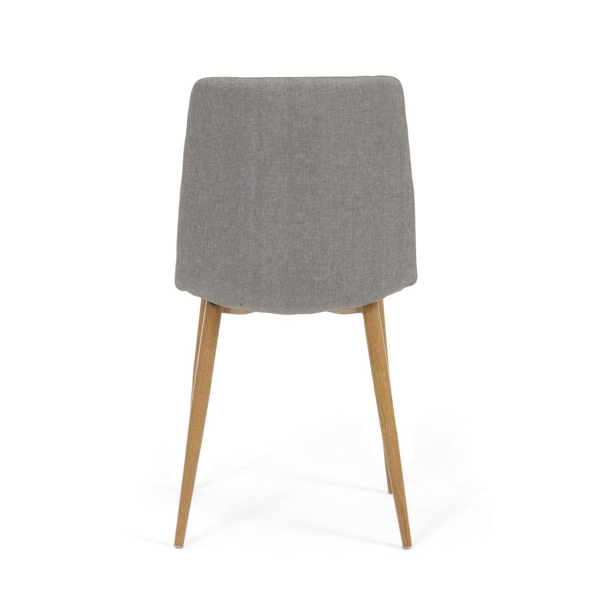 Helsinki Grey Wooden Leg Fabric Dining Chairs - Grey – image 9