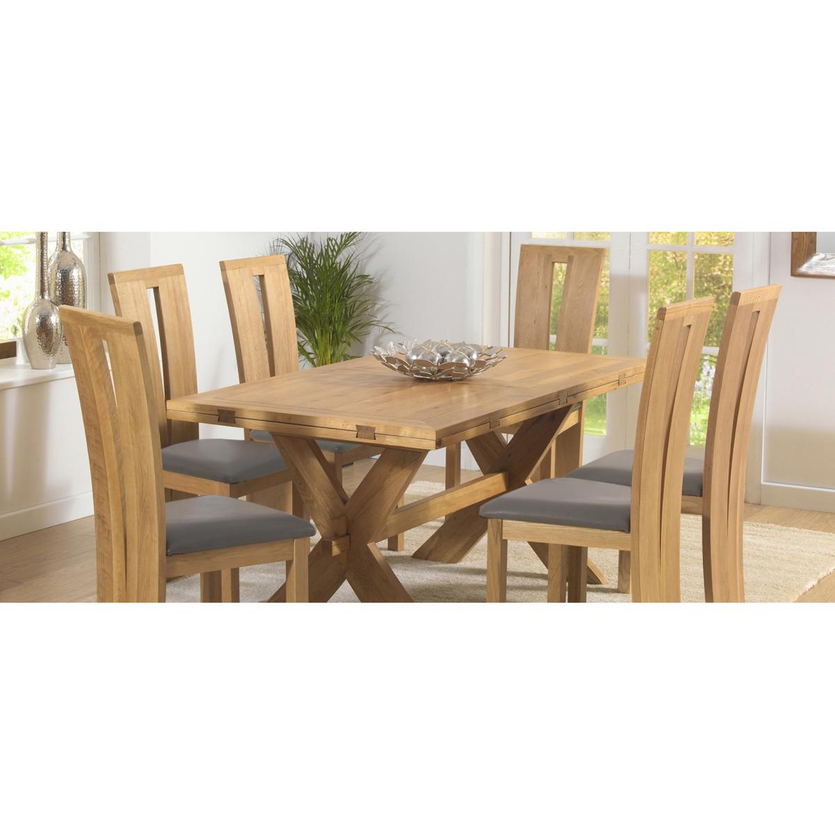 Bordeaux 160cm Solid Oak Extending Dining Table with Montreal Chairs - Brown, 4 Chairs – image 14