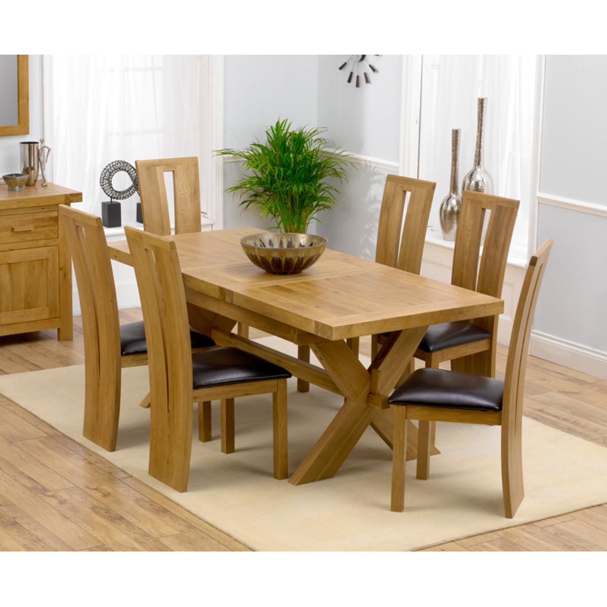 Bordeaux 160cm Solid Oak Extending Dining Table with Montreal Chairs - Brown, 4 Chairs – image 3