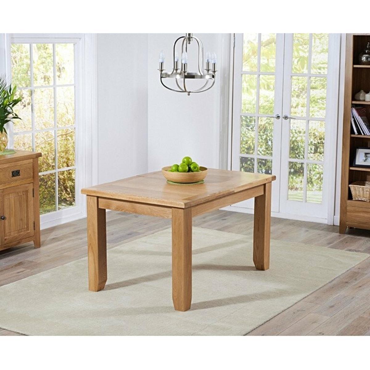 Ex-display Yateley 130cm Oak Extending Dining Table with 4 BLACK Albany Chairs – image 4