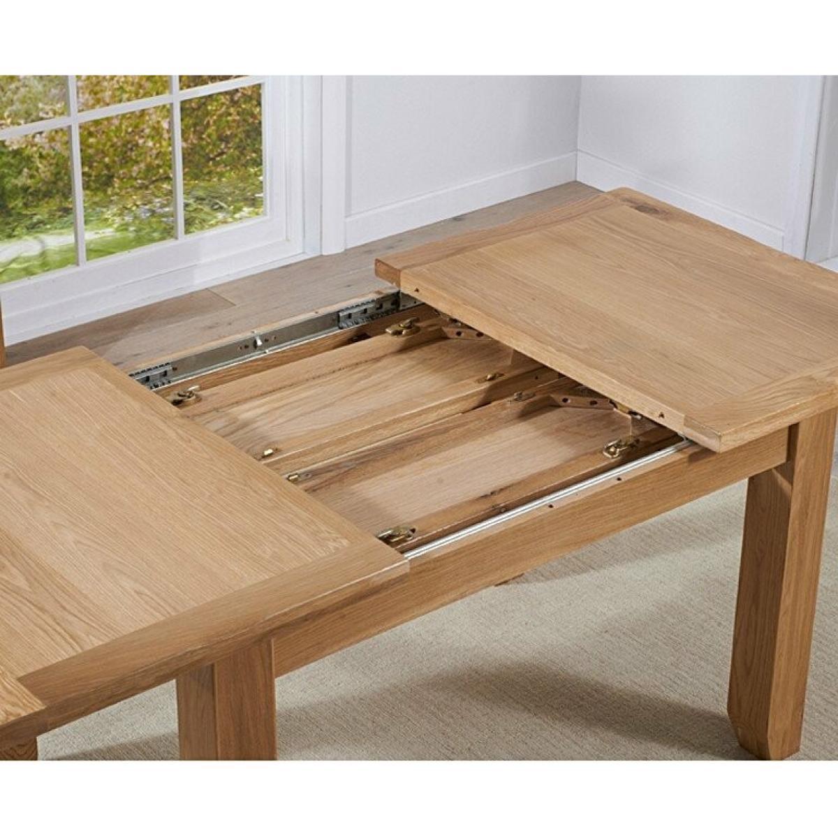 Ex-display Yateley 130cm Oak Extending Dining Table with 4 BLACK Albany Chairs – image 6