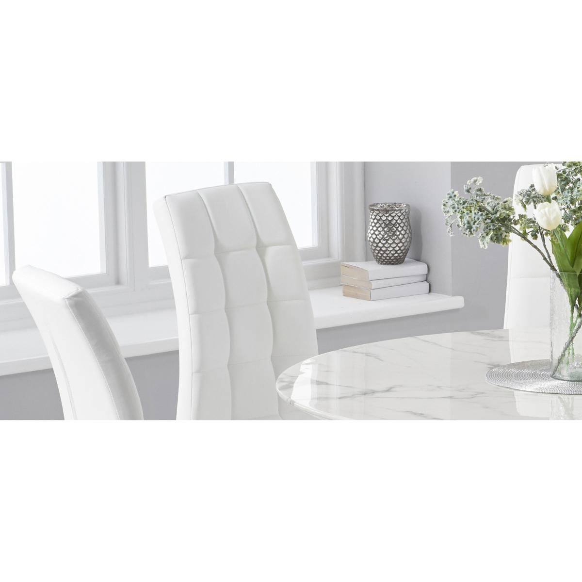 Brighton 120cm Round White Marble Dining Table With Lorin Dining Chairs - White, 2 Chairs – image 10