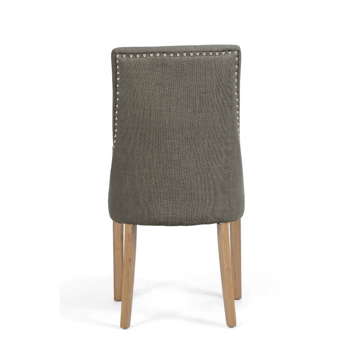 Pacific Grey Fabric Oak Leg Dining Chairs - Grey – image 9