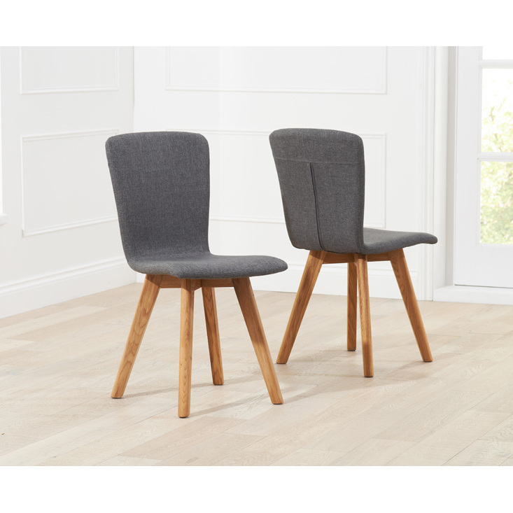 Tivoli Retro Fabric Grey Dining Chairs – image 3