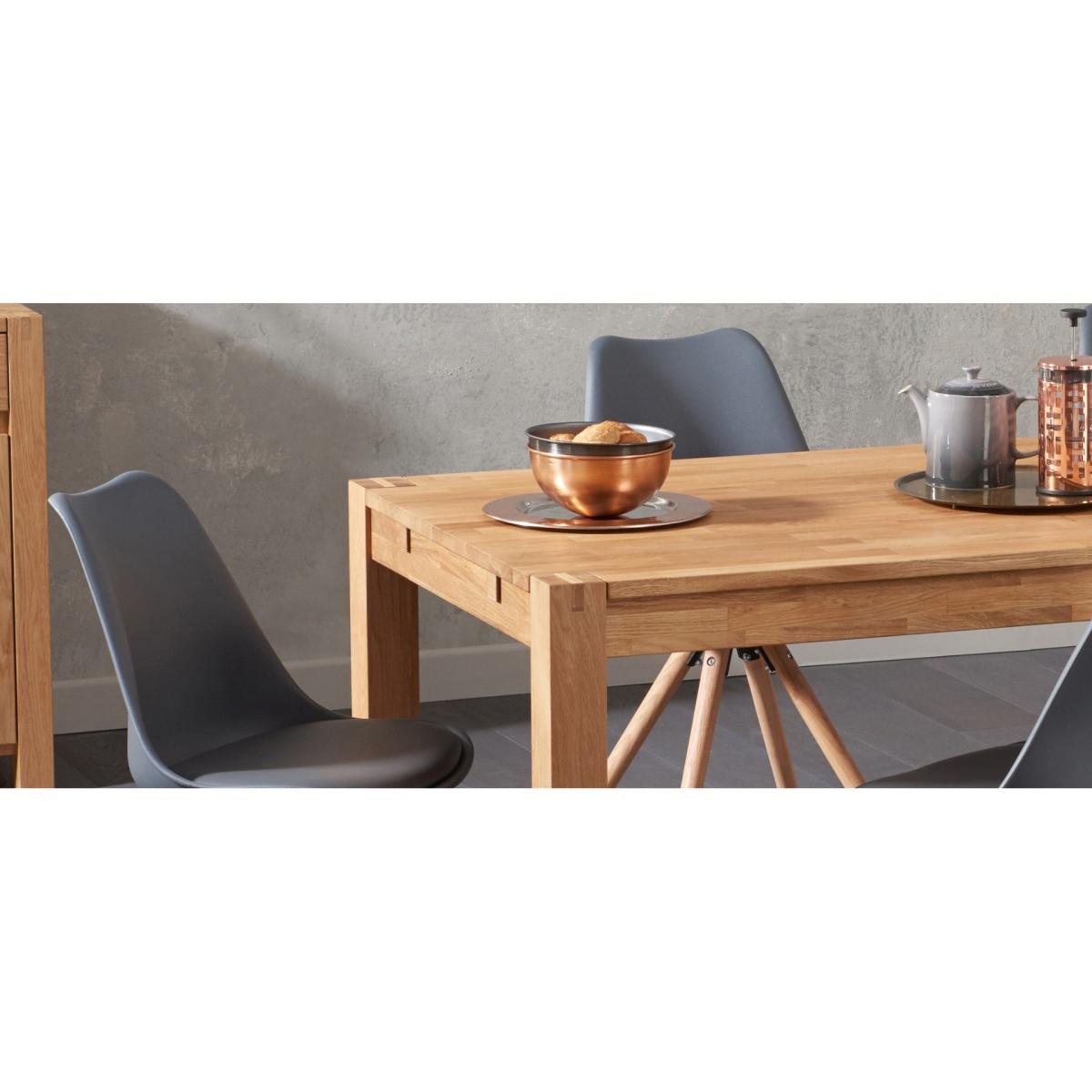 Verona 150cm Solid Oak Dining Table with Oscar Faux Leather Round Leg Chairs – image 4
