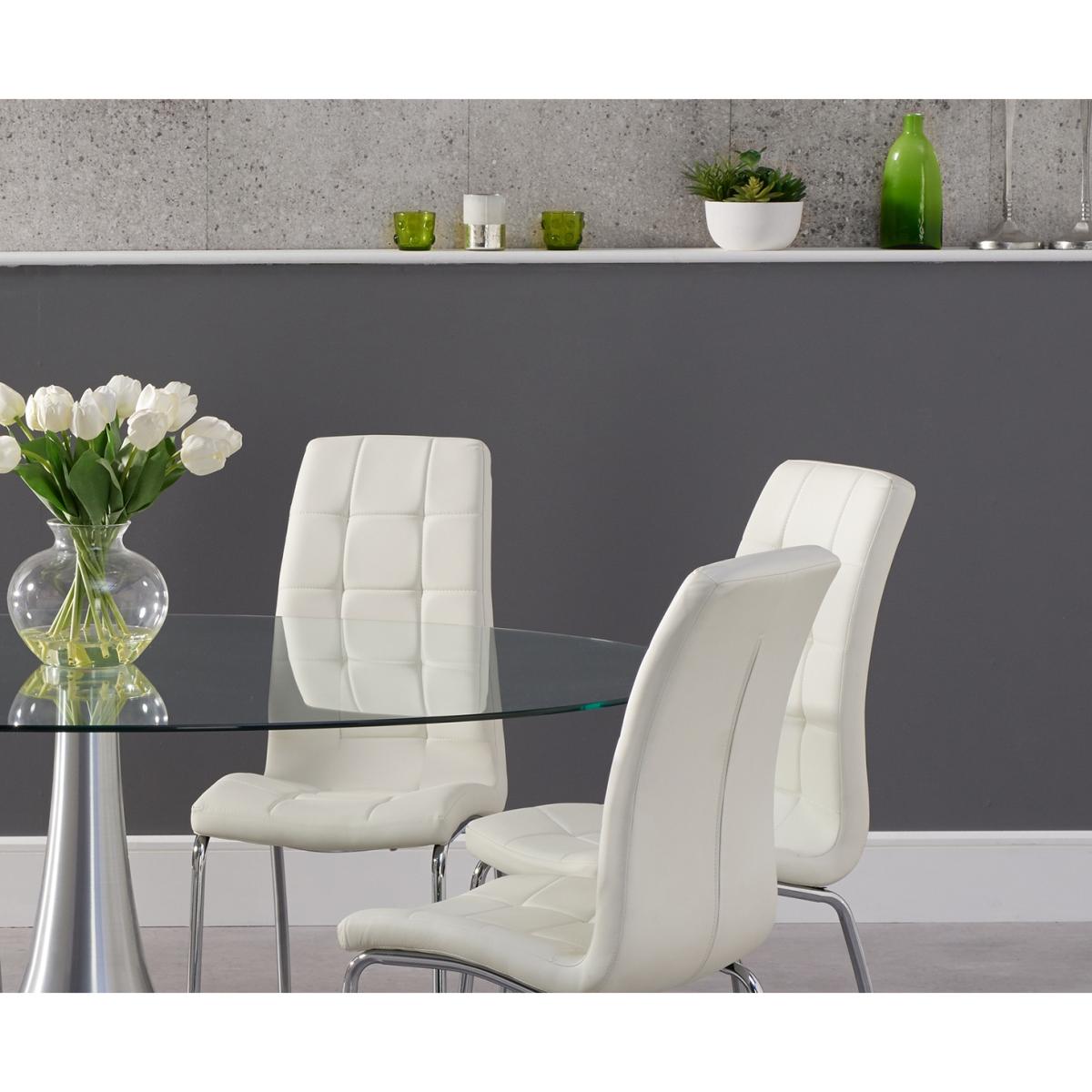 Paloma 180cm Oval Glass Dining Table with 6 Calgary Chairs – image 3