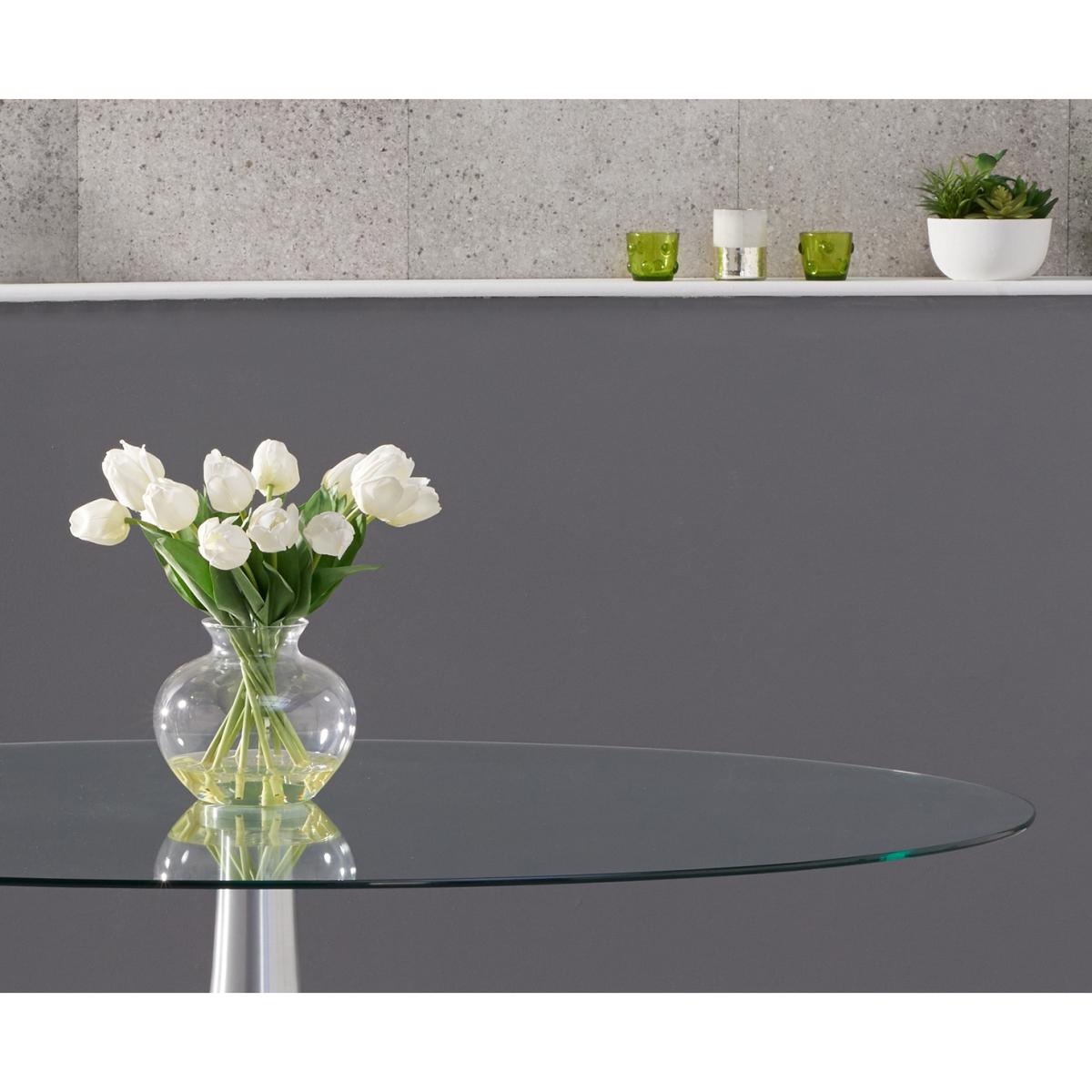 Paloma 180cm Oval Glass Dining Table with 6 Calgary Chairs – image 4