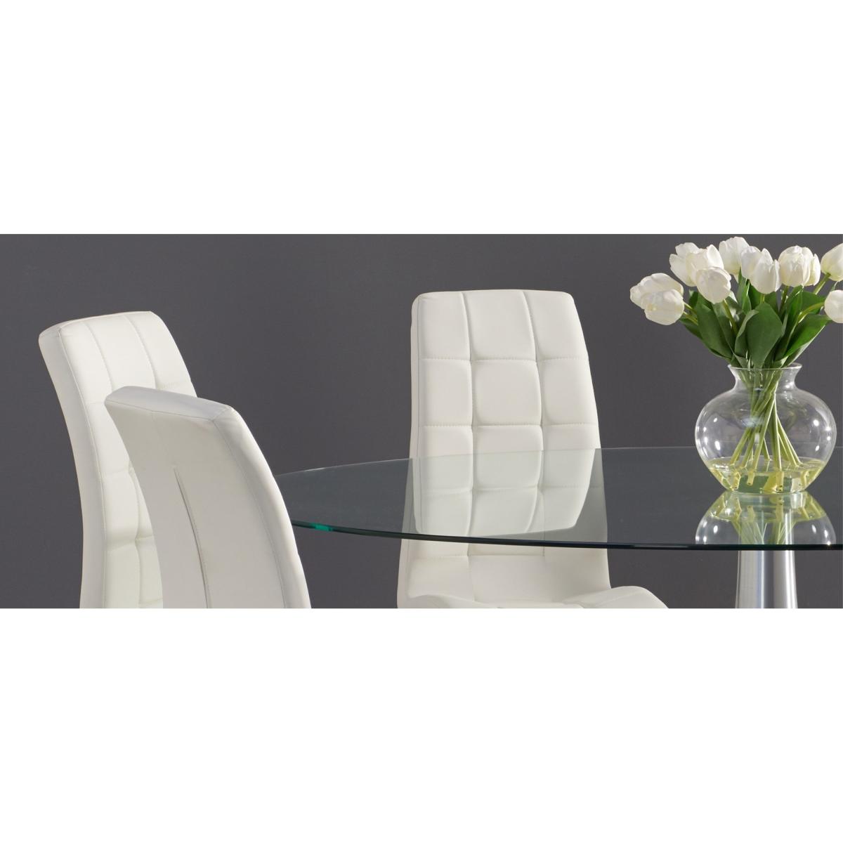 Paloma 180cm Oval Glass Dining Table with 6 Calgary Chairs – image 7