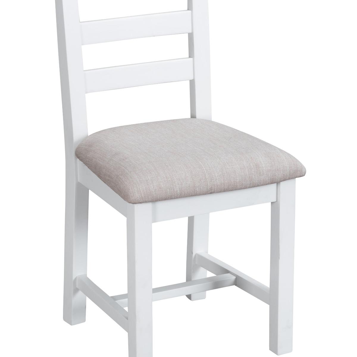 Eden Oak and White 120cm Butterfly Extending Table with Ladder Back Dining Chairs with Fabric Seats - Oak and White, 4 Chairs – image 19