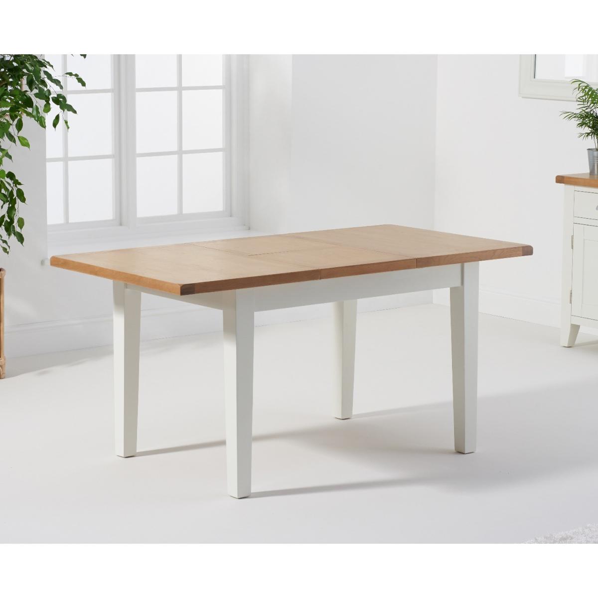 Eden Oak and White 120cm Butterfly Extending Table with Ladder Back Dining Chairs with Fabric Seats - Oak and White, 4 Chairs – image 5